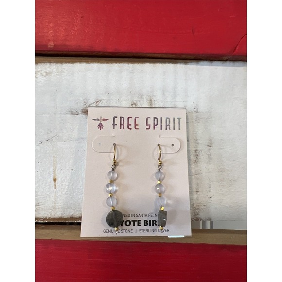 Peyote Bird Earrings Free Spirit genuine stone sterling silver Santa Fe NM - Picture 3 of 4